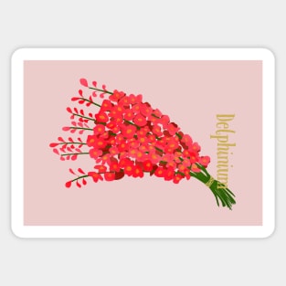 Delphinium portrait card Sticker